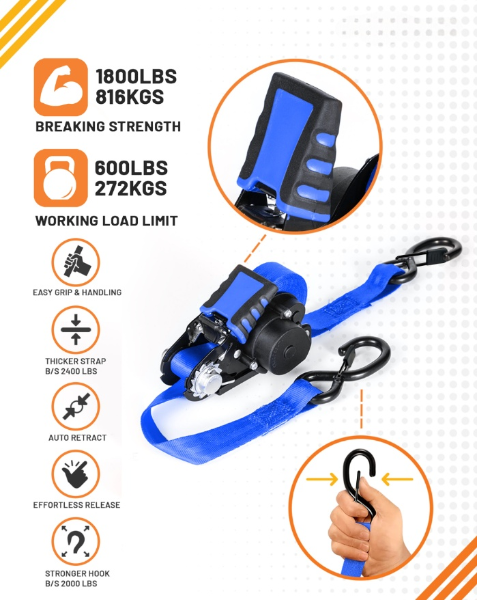 Retractable Ratchet Straps