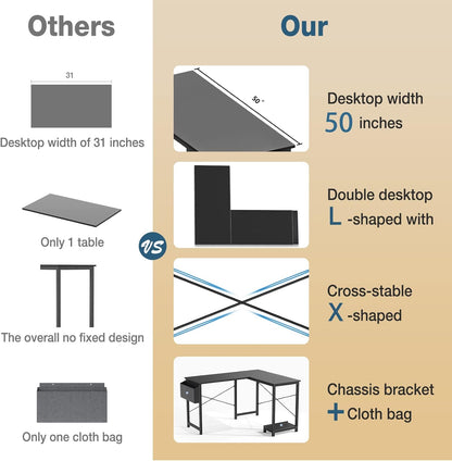 L Shaped Computer Desk 50 Inch
