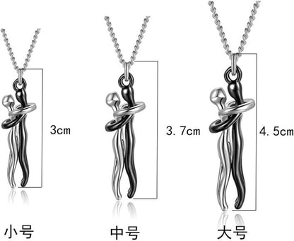 Couple Hugging Pendant Necklace