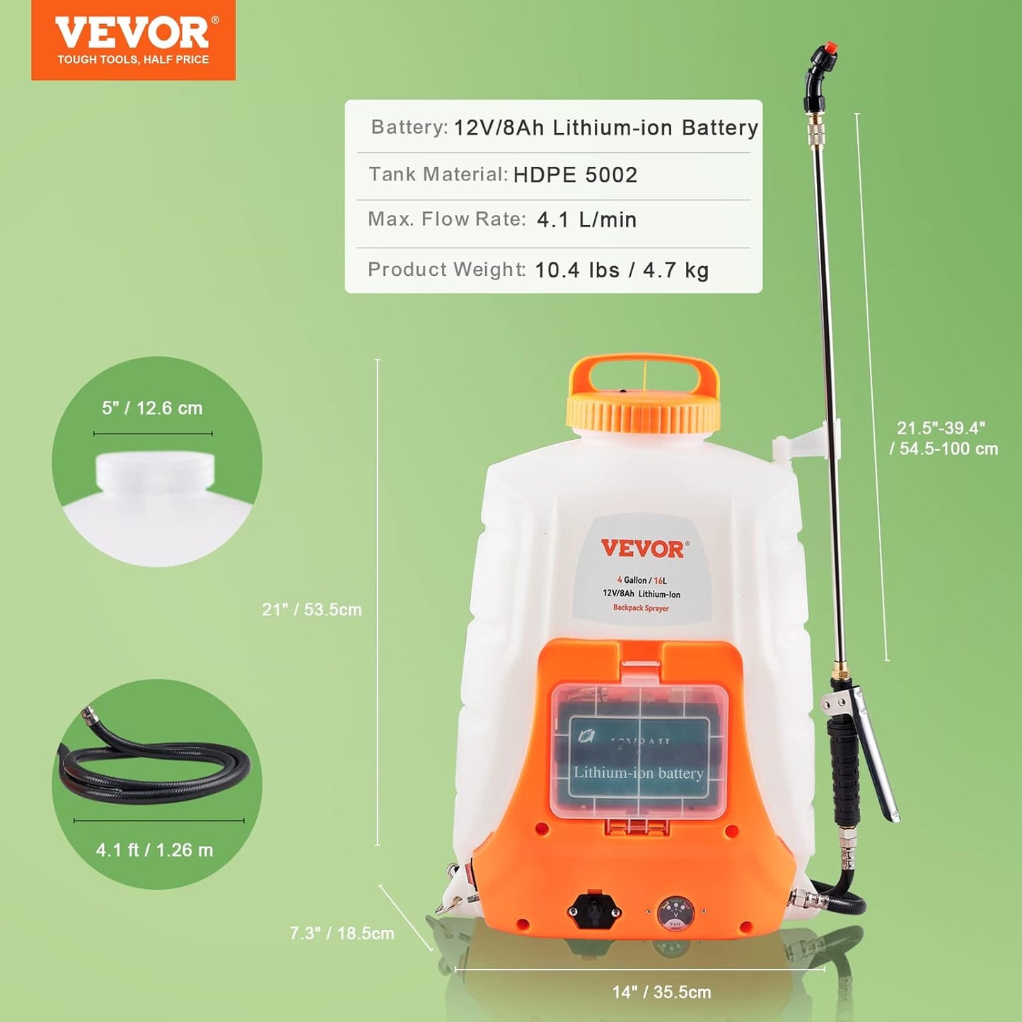 VEVOR Battery Powered Backpack Sprayer