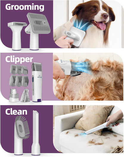 Oneisall Dog Hair Vacuum & Dog Grooming Kit