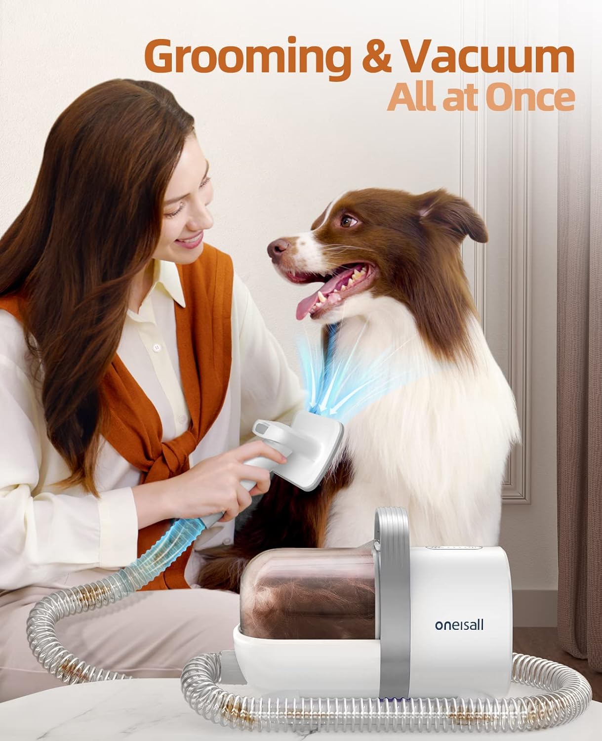 Oneisall Dog Hair Vacuum & Dog Grooming Kit