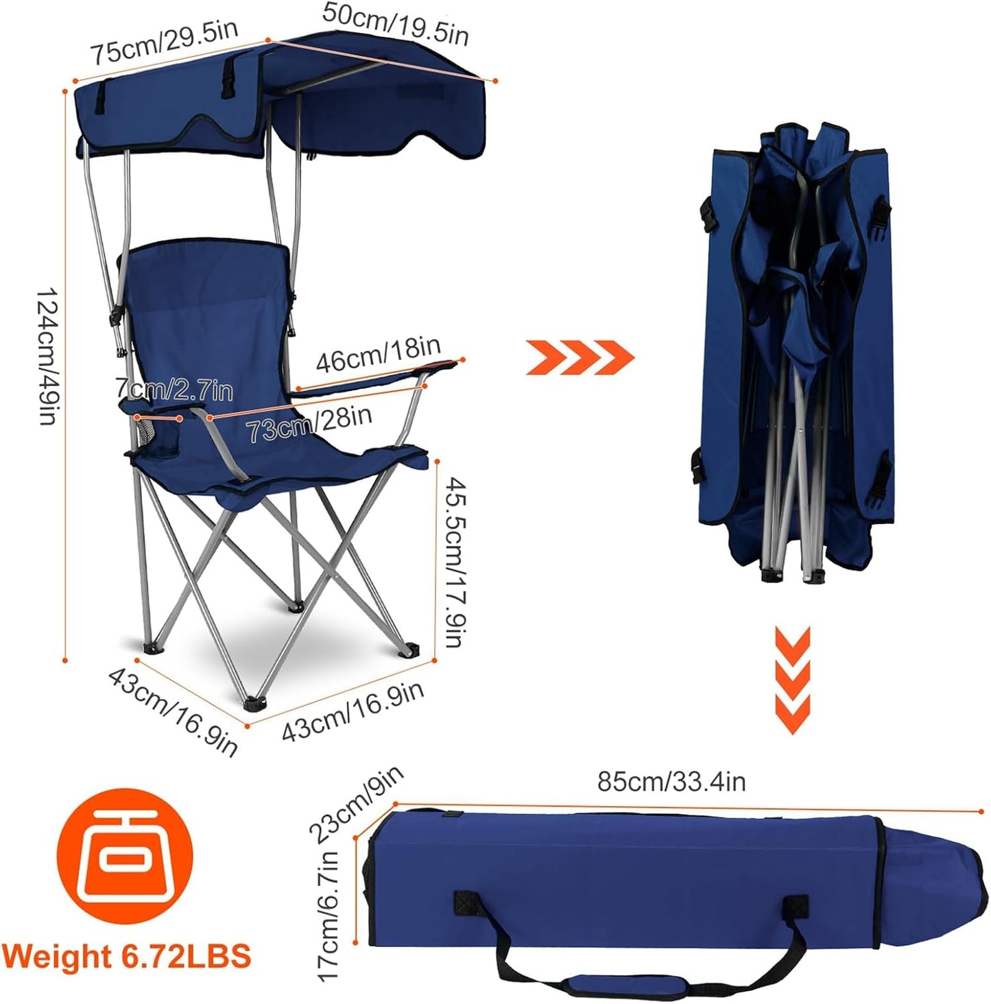 Foldable Camping Chair with Canopy