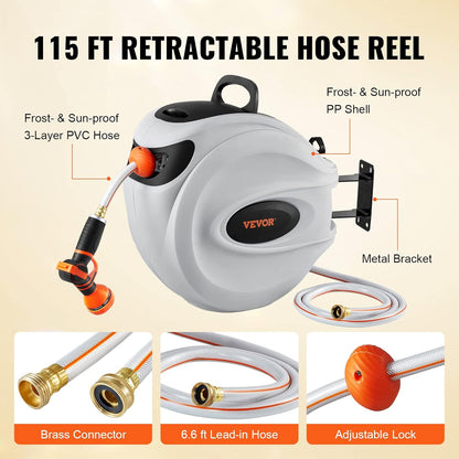 Retractable Hose Reel, 100 ft