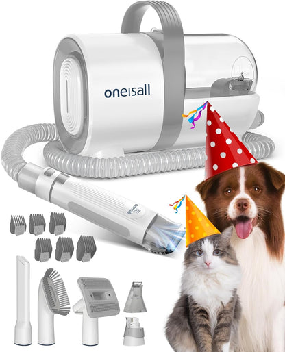 Oneisall Dog Hair Vacuum & Dog Grooming Kit