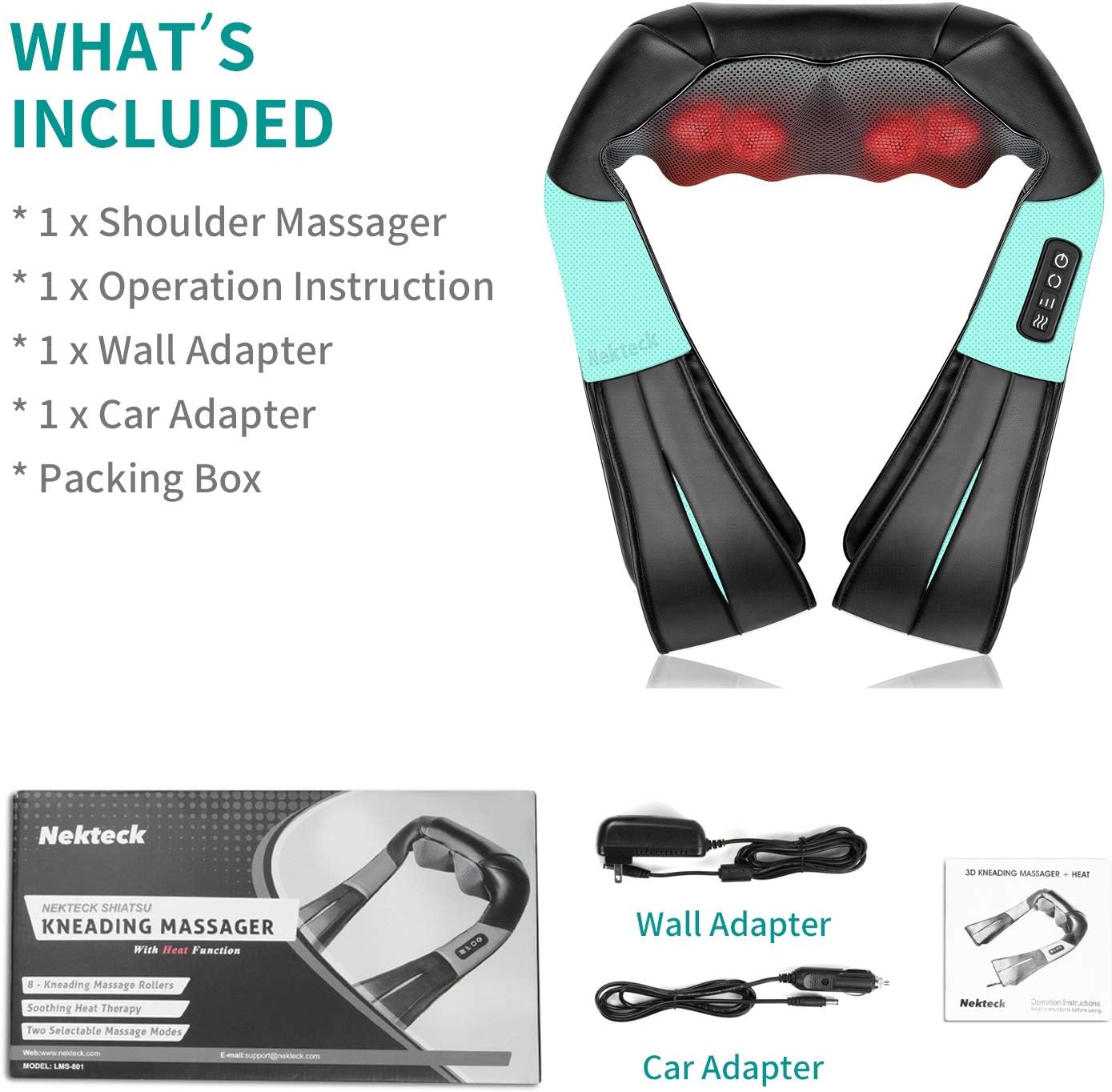 Nekteck Shiatsu Back Neck Massager