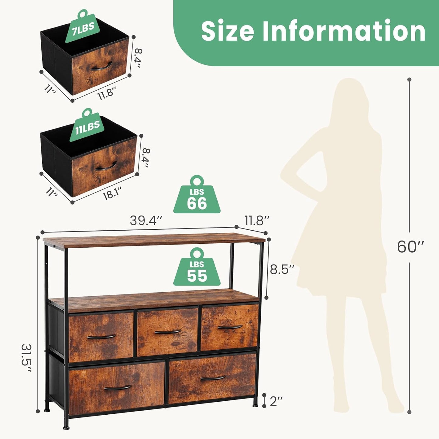 DUMOS TV Stand Dresser