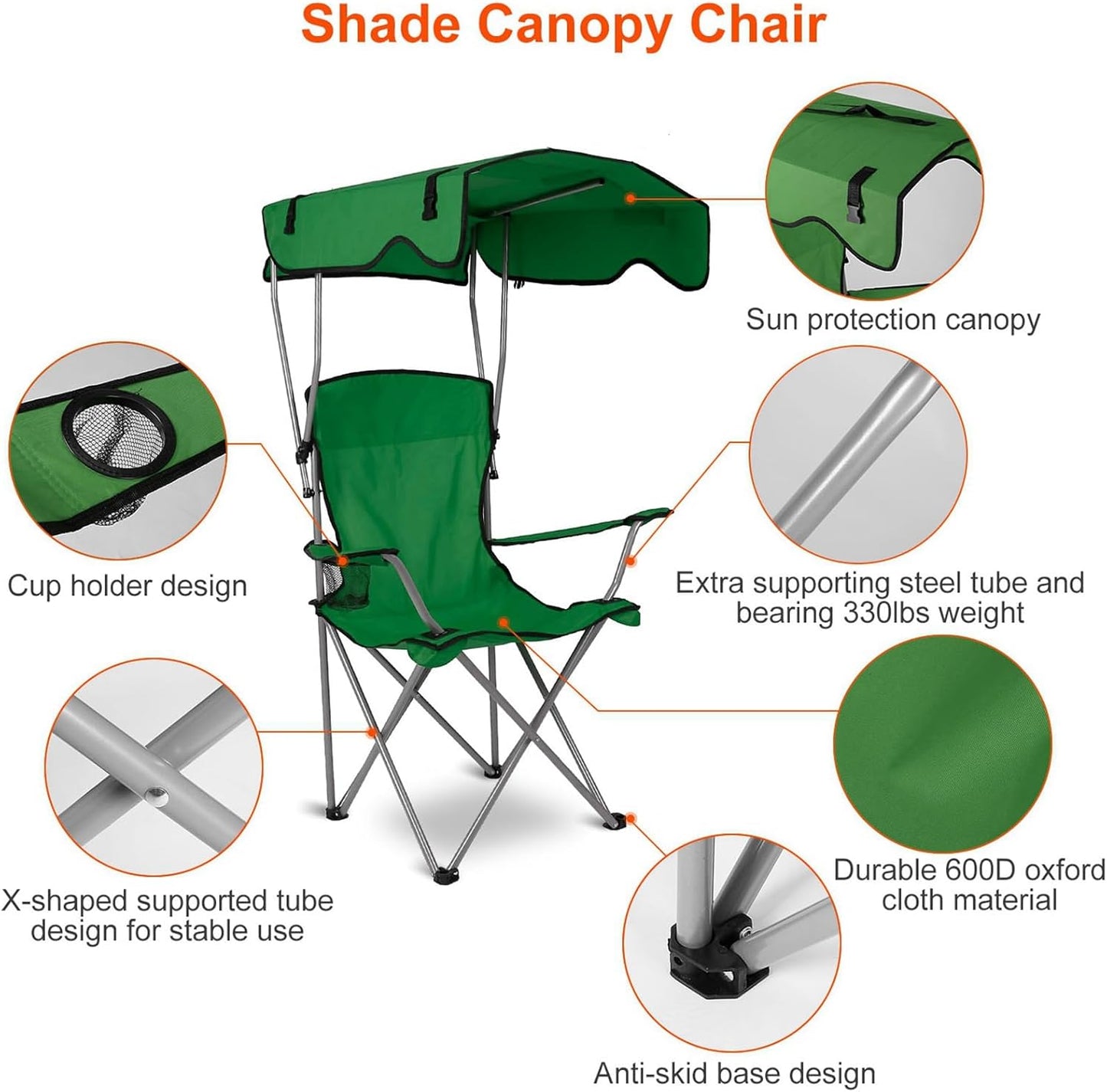 Foldable Camping Chair with Canopy