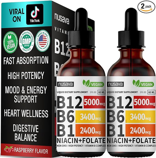 2 Pack Vitamin B12 Liquid Drop