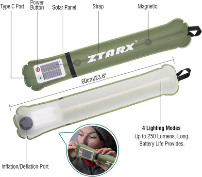 Solar Inflatable LED Tube Camping Light