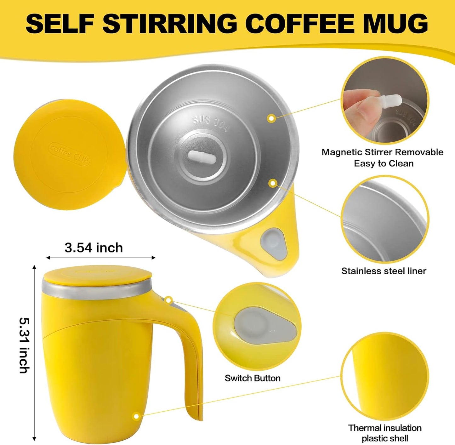 Automatic Magnetic Stirring Coffee Mug