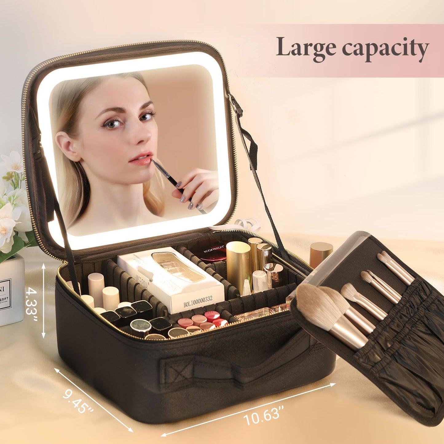 Travel Make-up Bag with LED Mirror