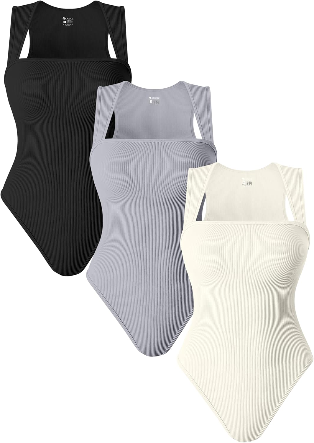 OQQ 3 Piece Women Bodysuits