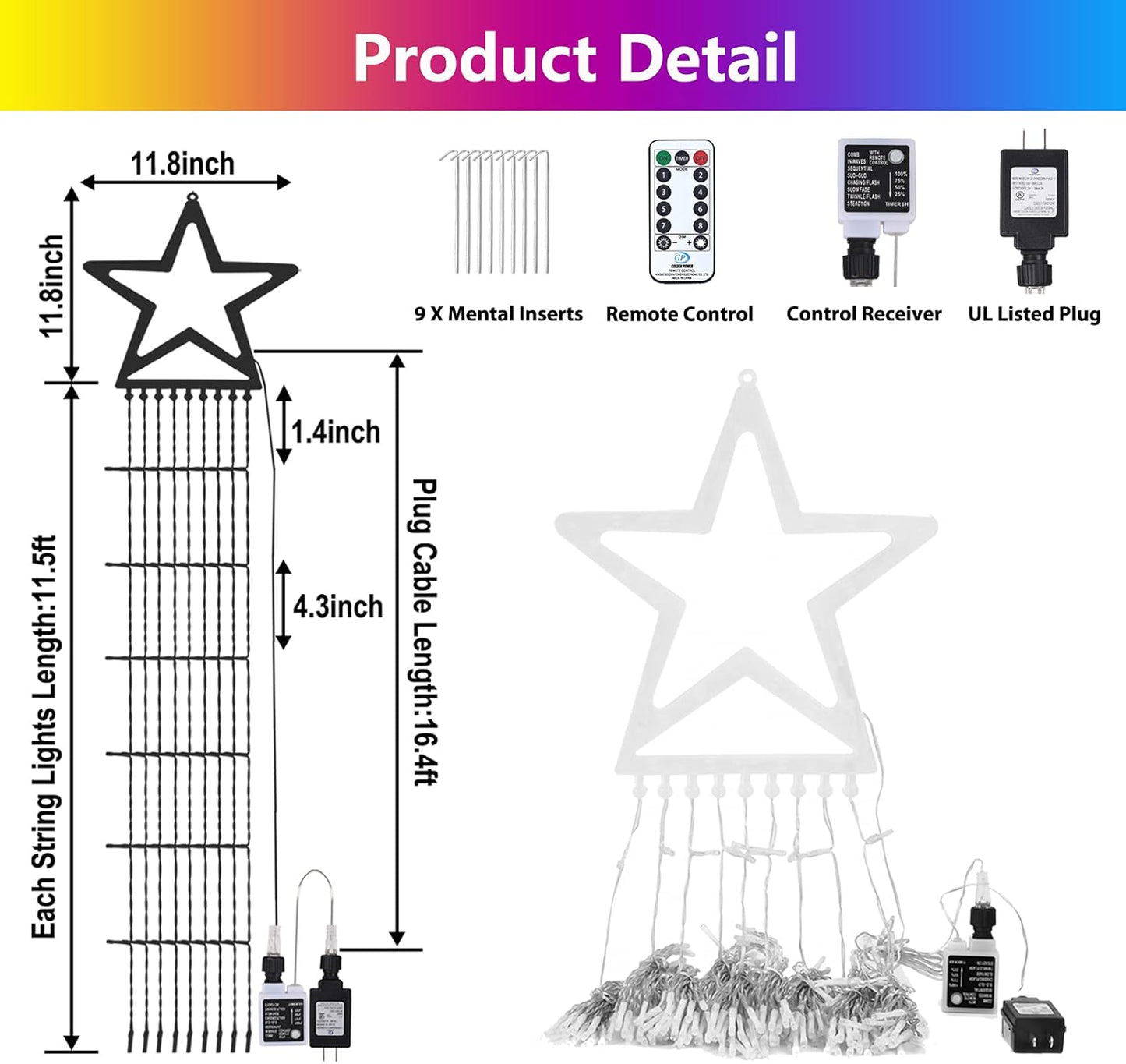 Outdoor String Lights with Remote