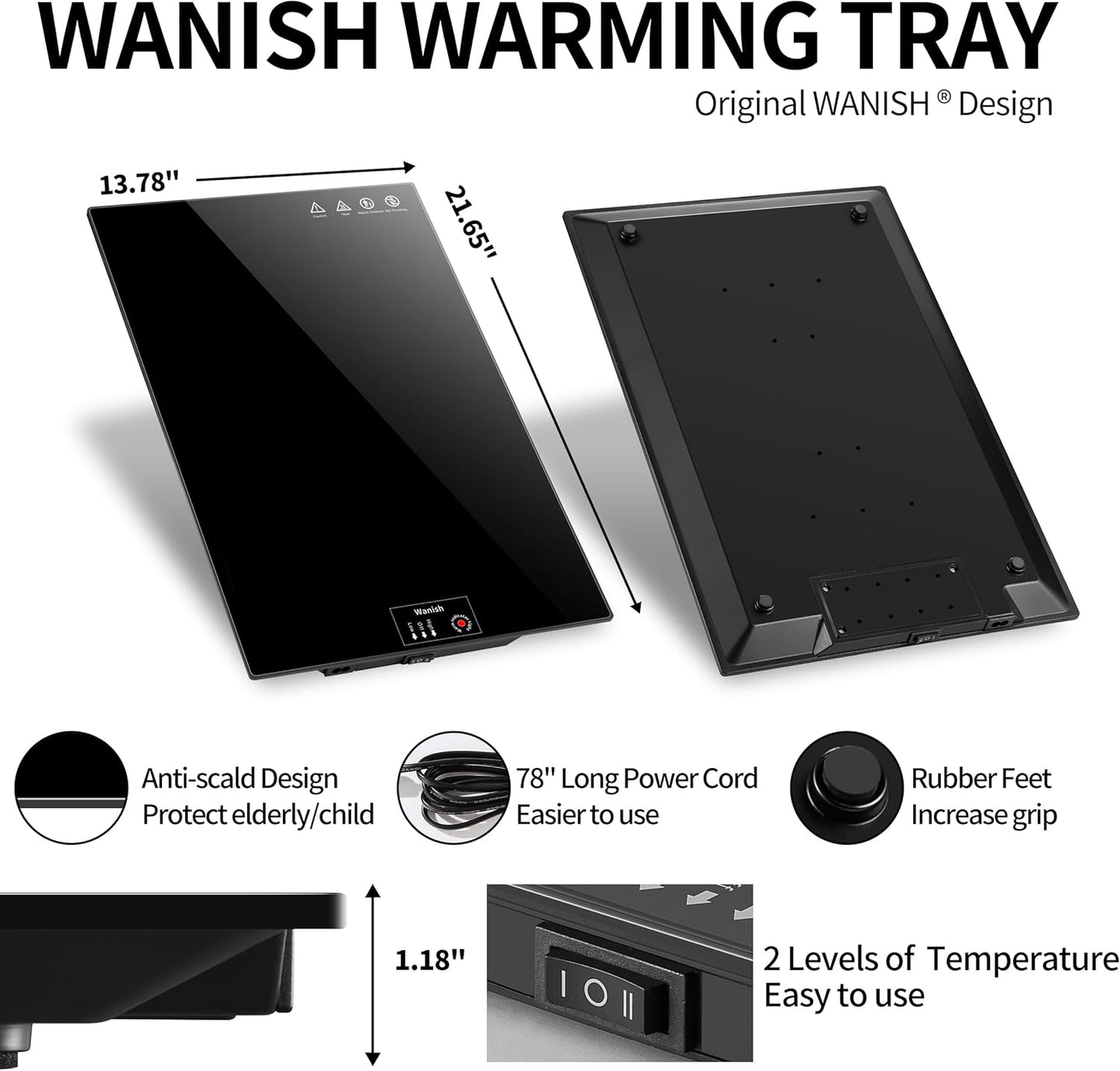 Wanish Electric Warming Tray Extra Long