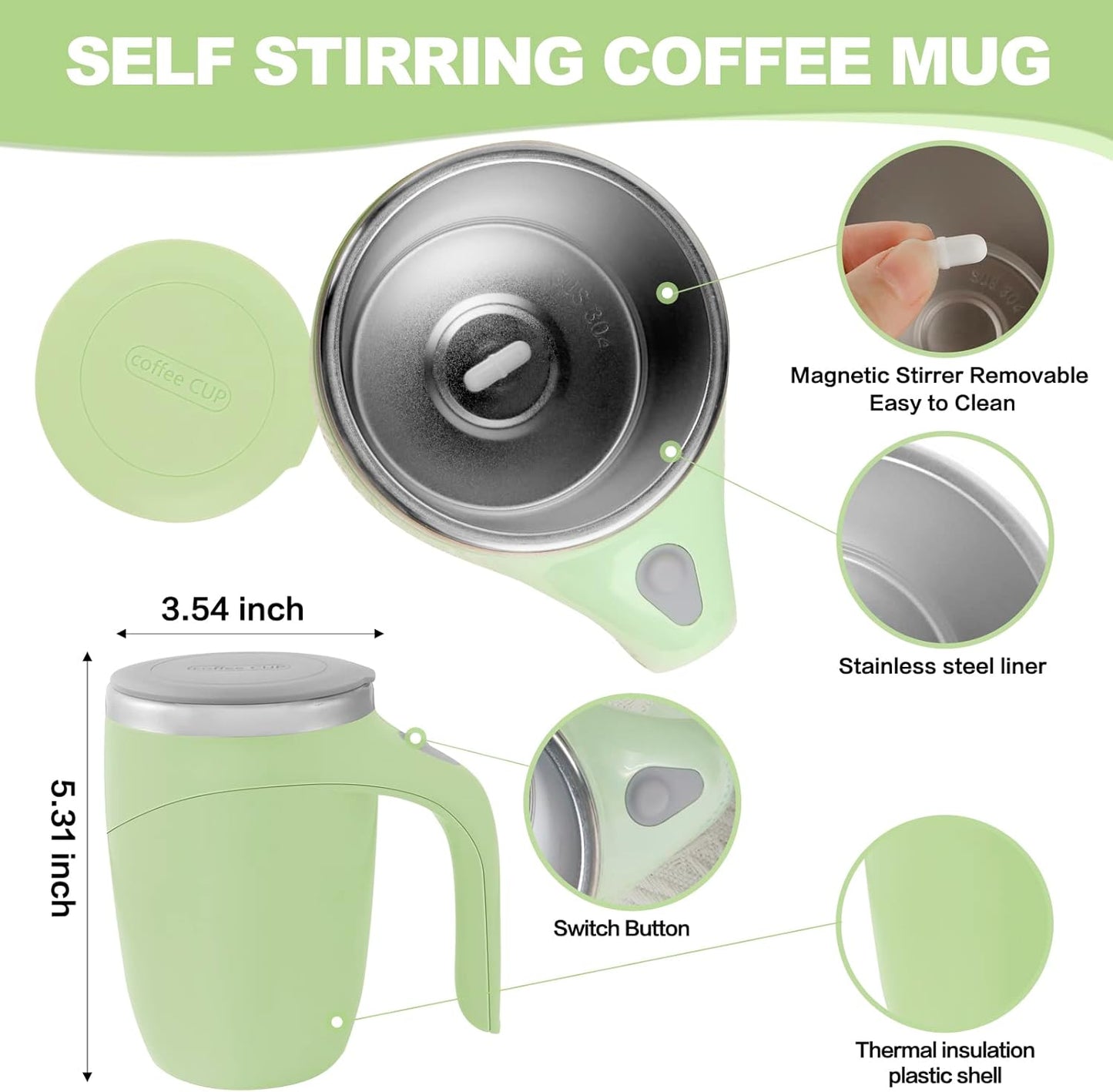 Automatic Magnetic Stirring Coffee Mug