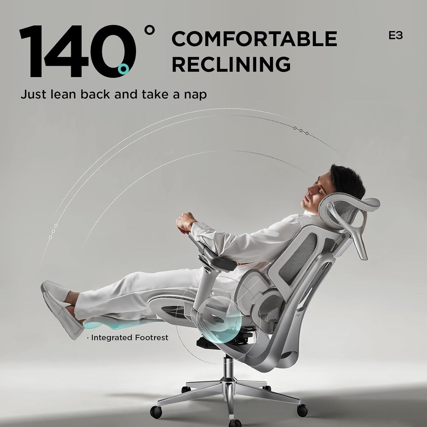 E3 Ergonomic Office Chair (With footrest)