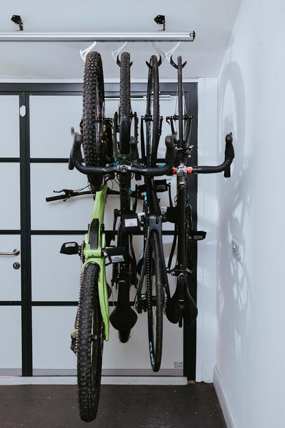 Stashed SpaceRail Sliding Bike Storage