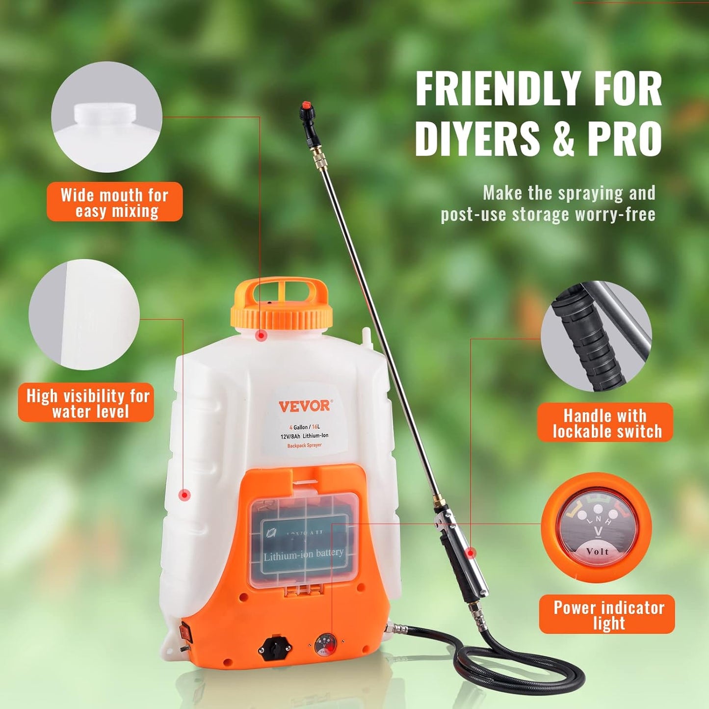 VEVOR Battery Powered Backpack Sprayer