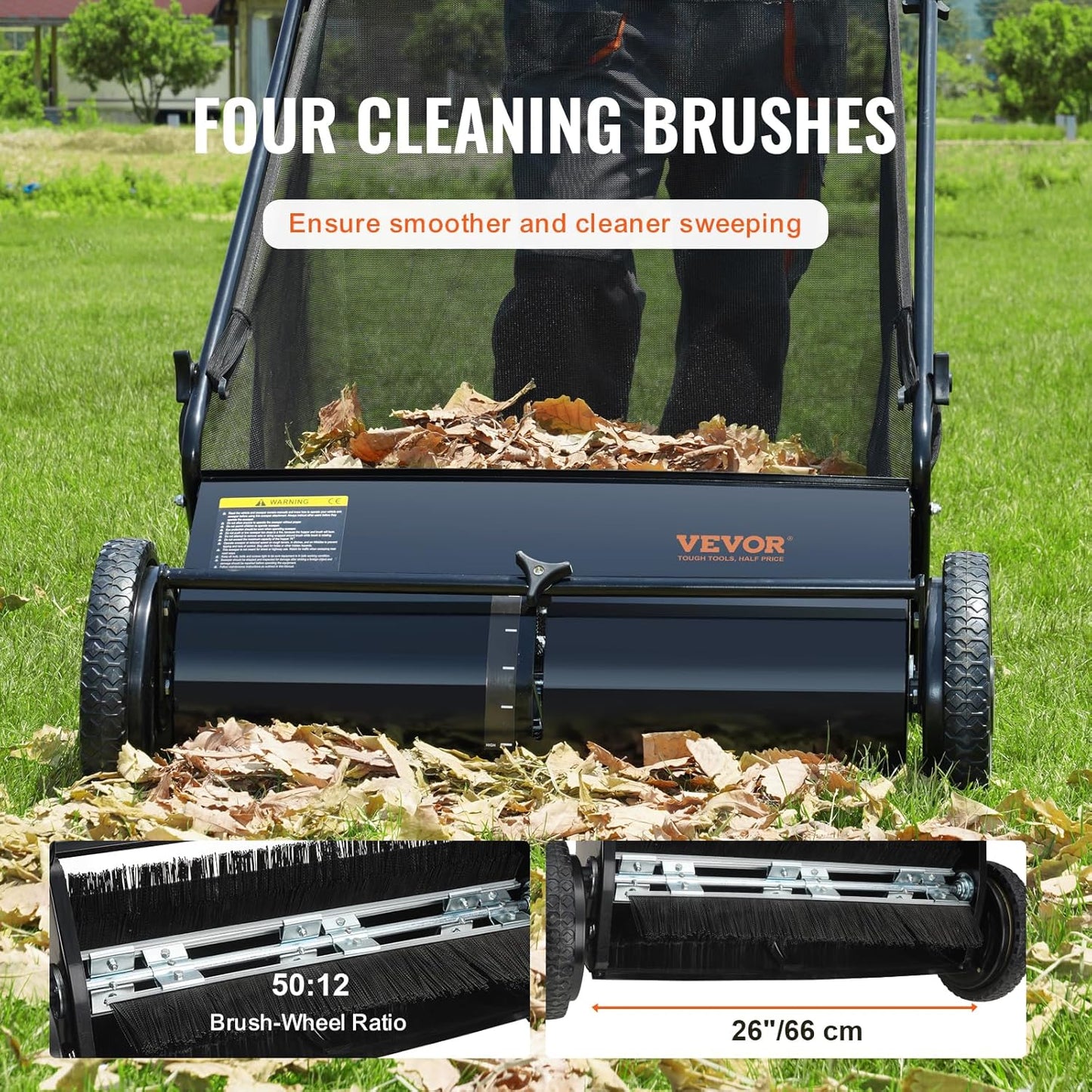 VEVOR Push Lawn Sweeper