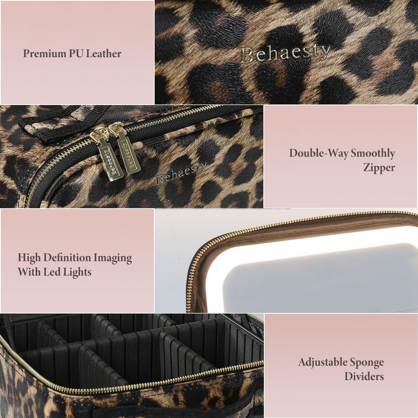 Travel Make-up Bag with LED Mirror