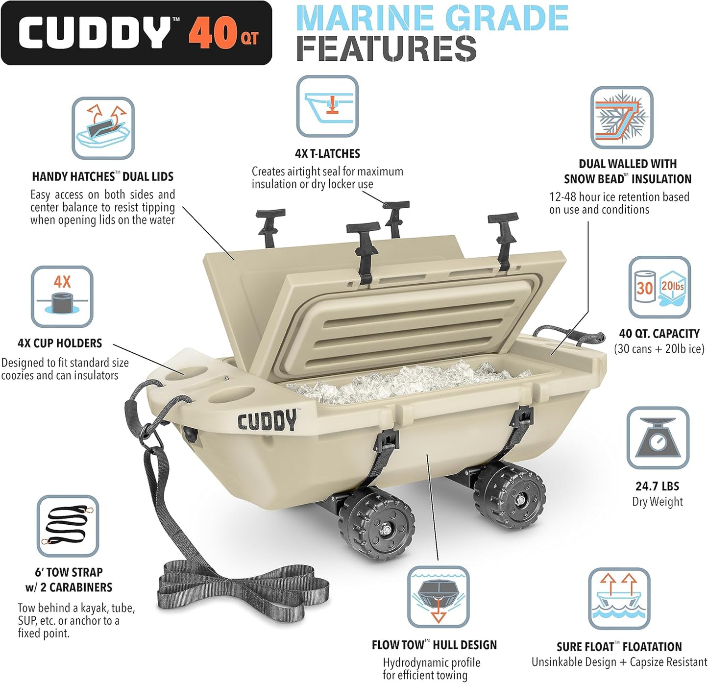 CUDDY Crawler Cooler with Wheels