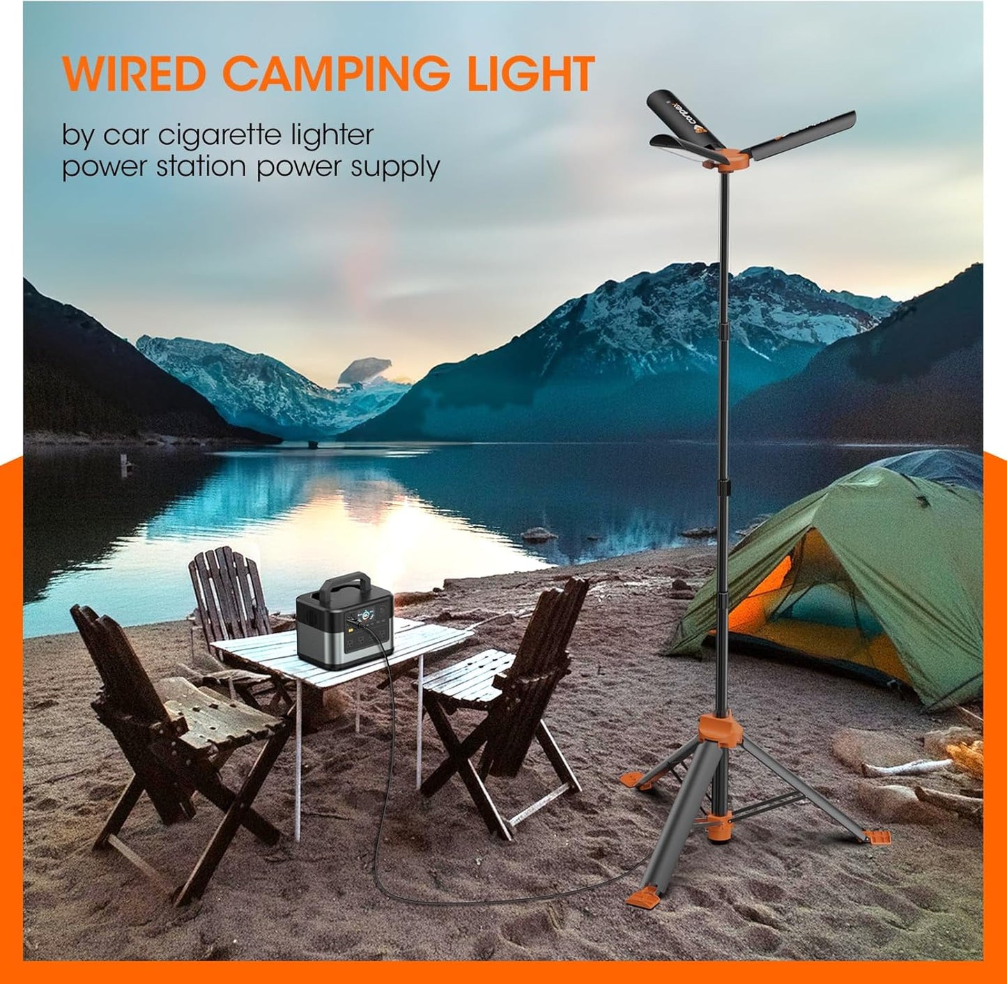 Rechargable Camping Light with Tripod