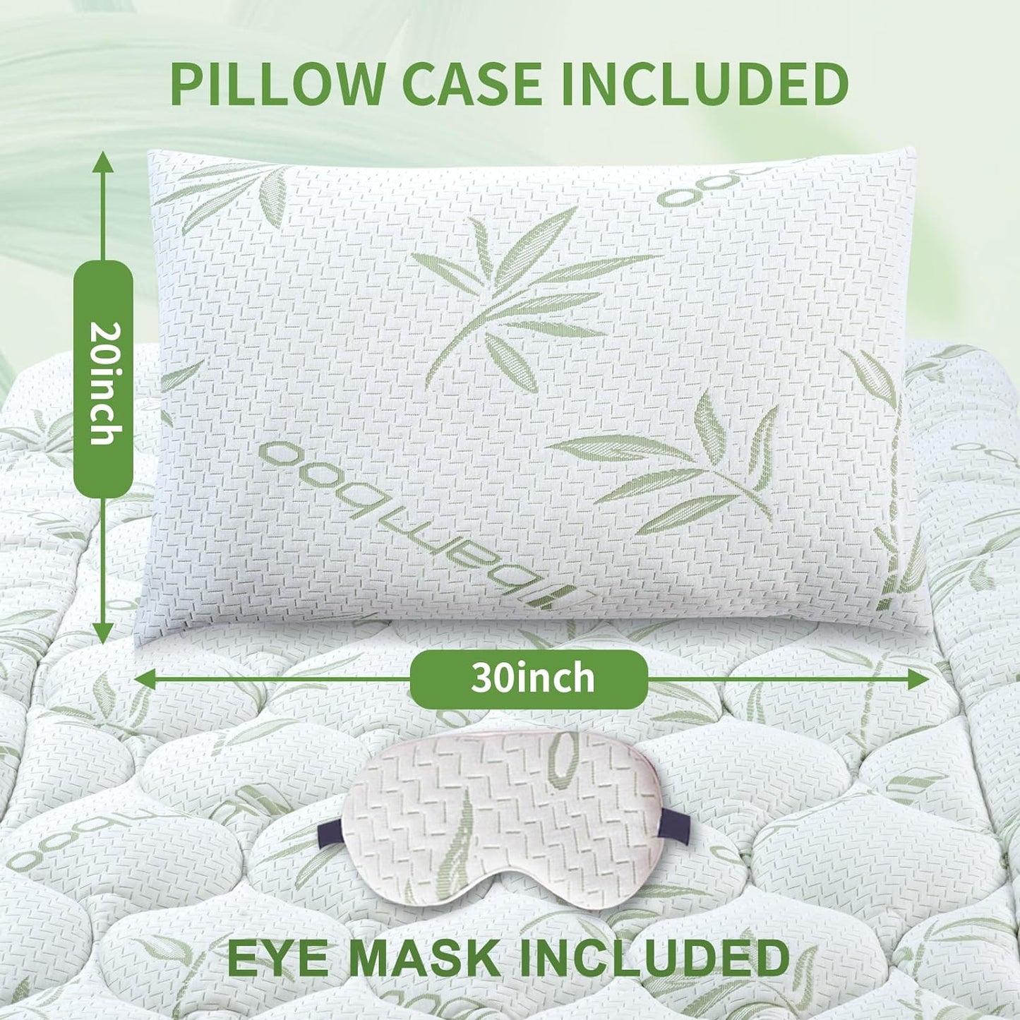 Bamboo Mattress Topper with 1 Pillowcase