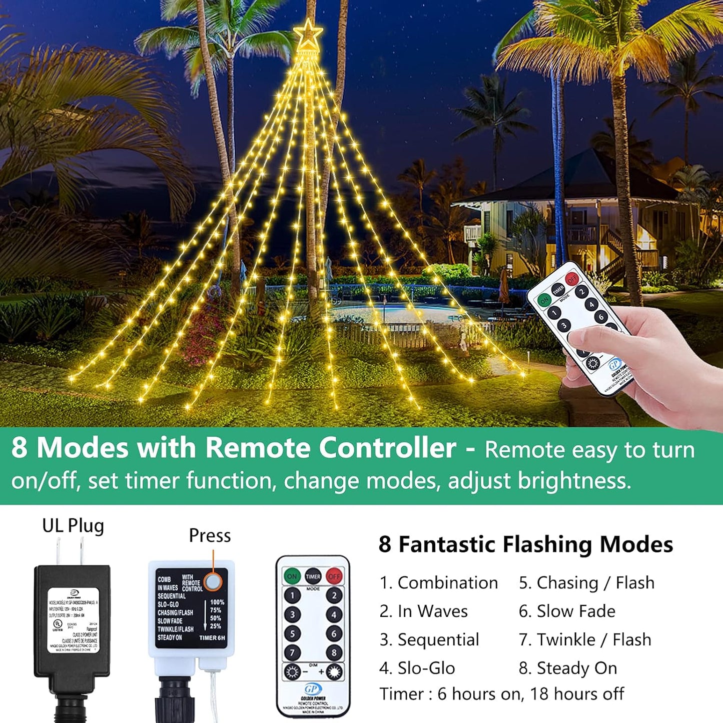 Outdoor String Lights with Remote