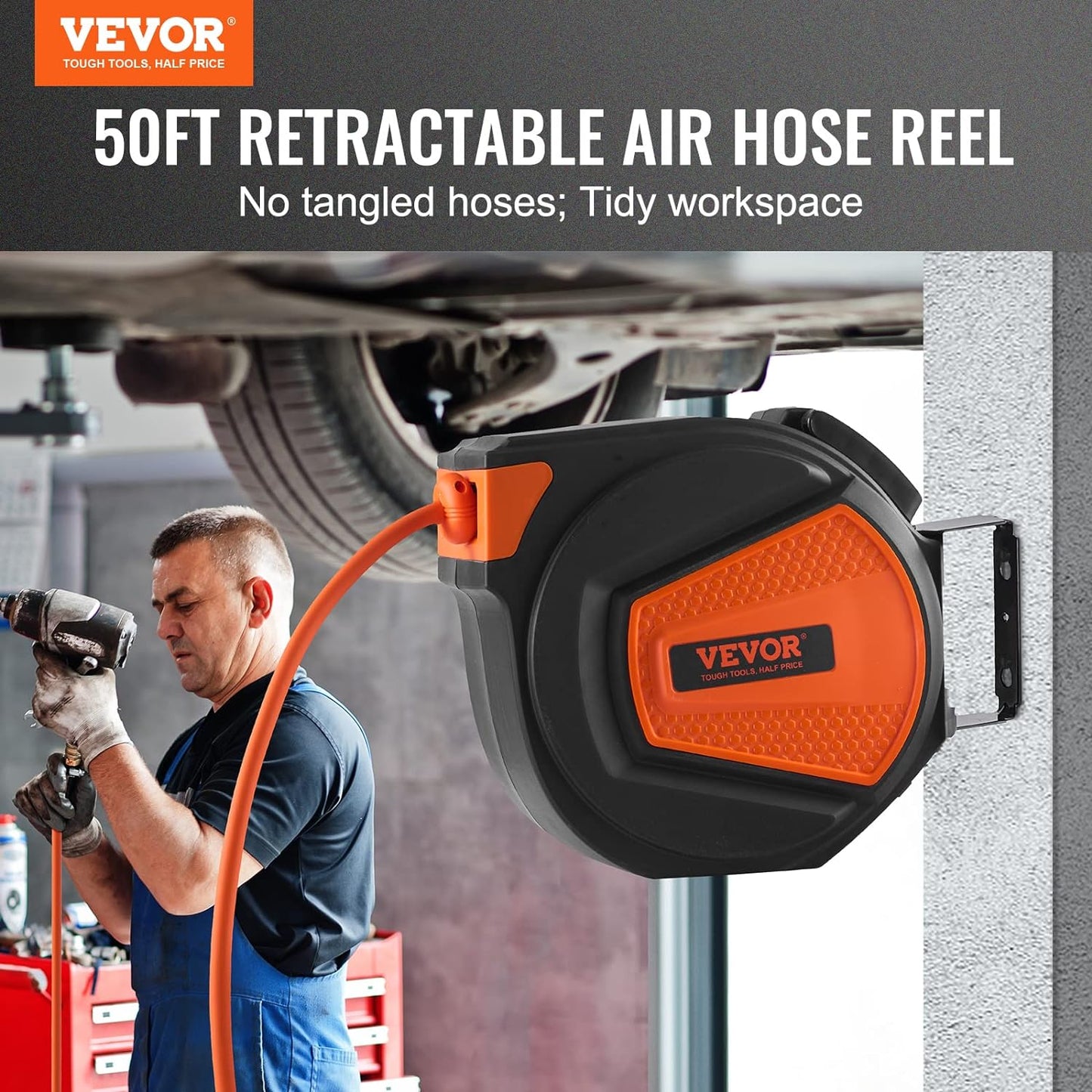 Retractable Hose Reel, 100 ft