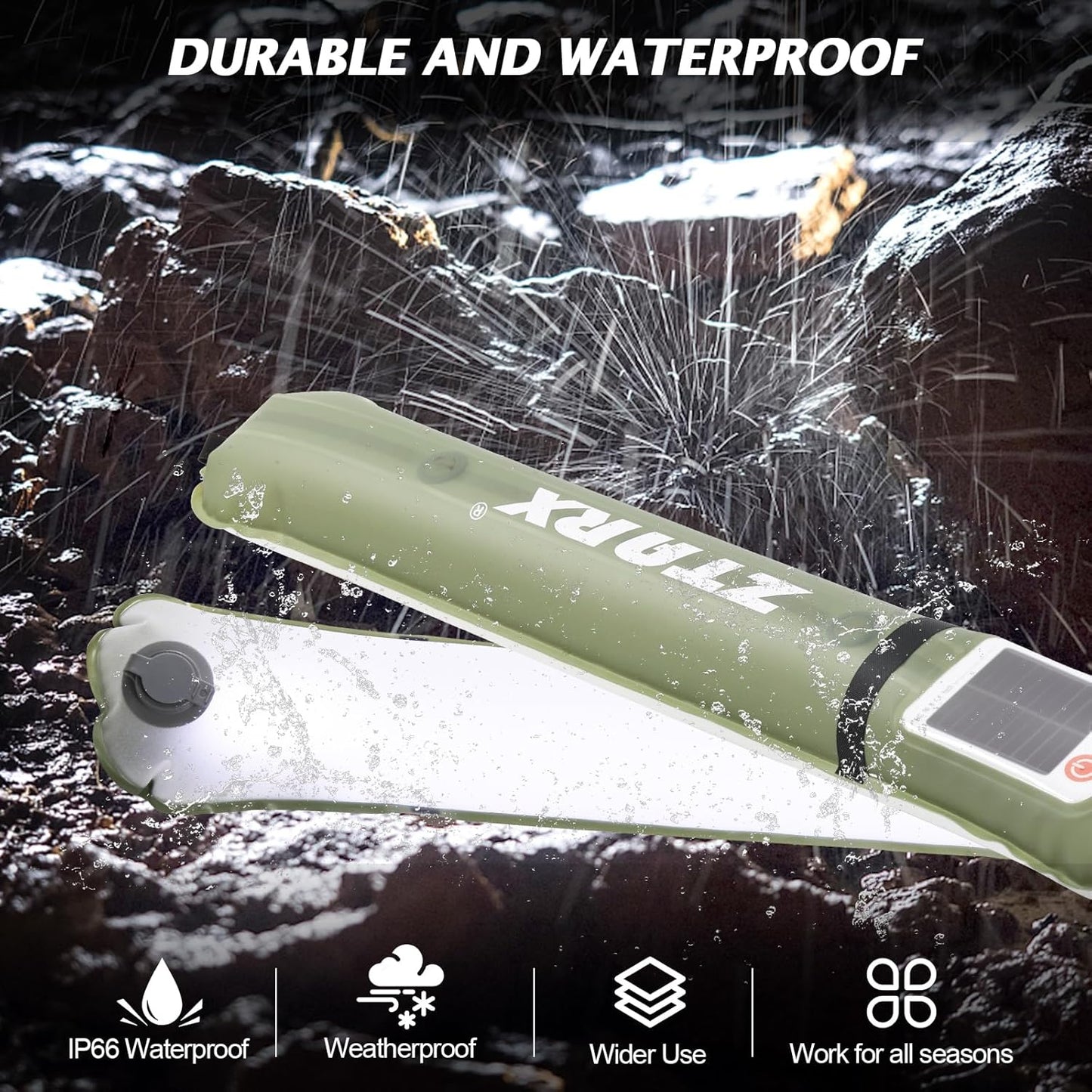 Solar Inflatable LED Tube Camping Light