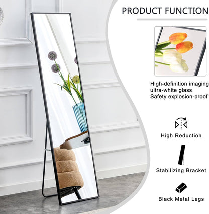 Full Length Mirror, Standing Black 63’’x20’’