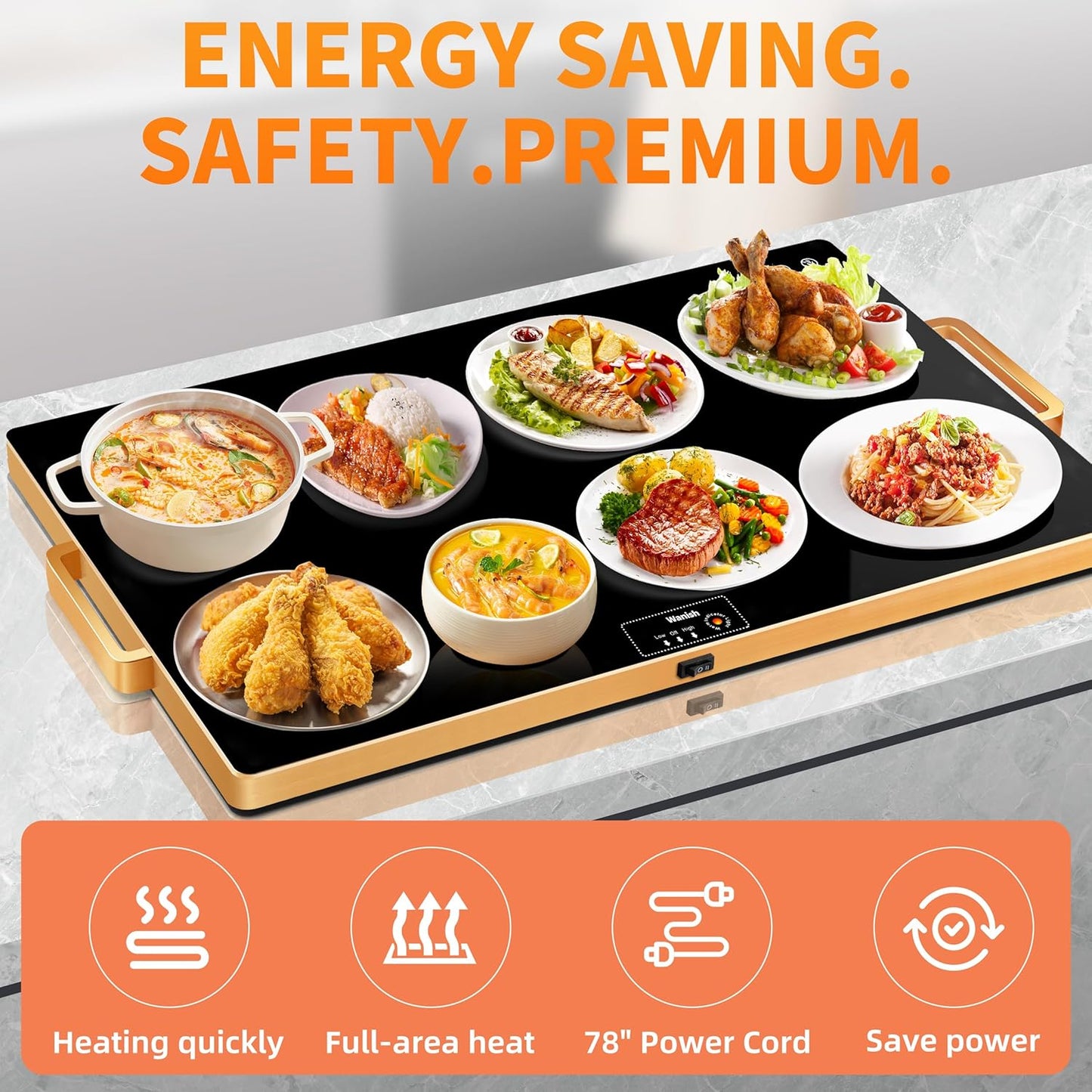 Wanish Electric Warming Tray Extra Long