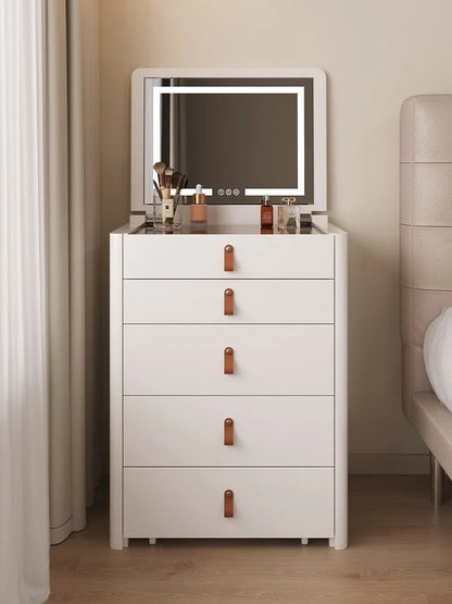 Modern Minimalist White Bedside Cabinet