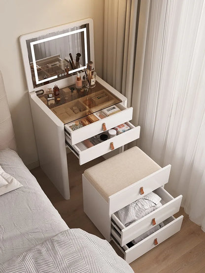 Modern Minimalist White Bedside Cabinet