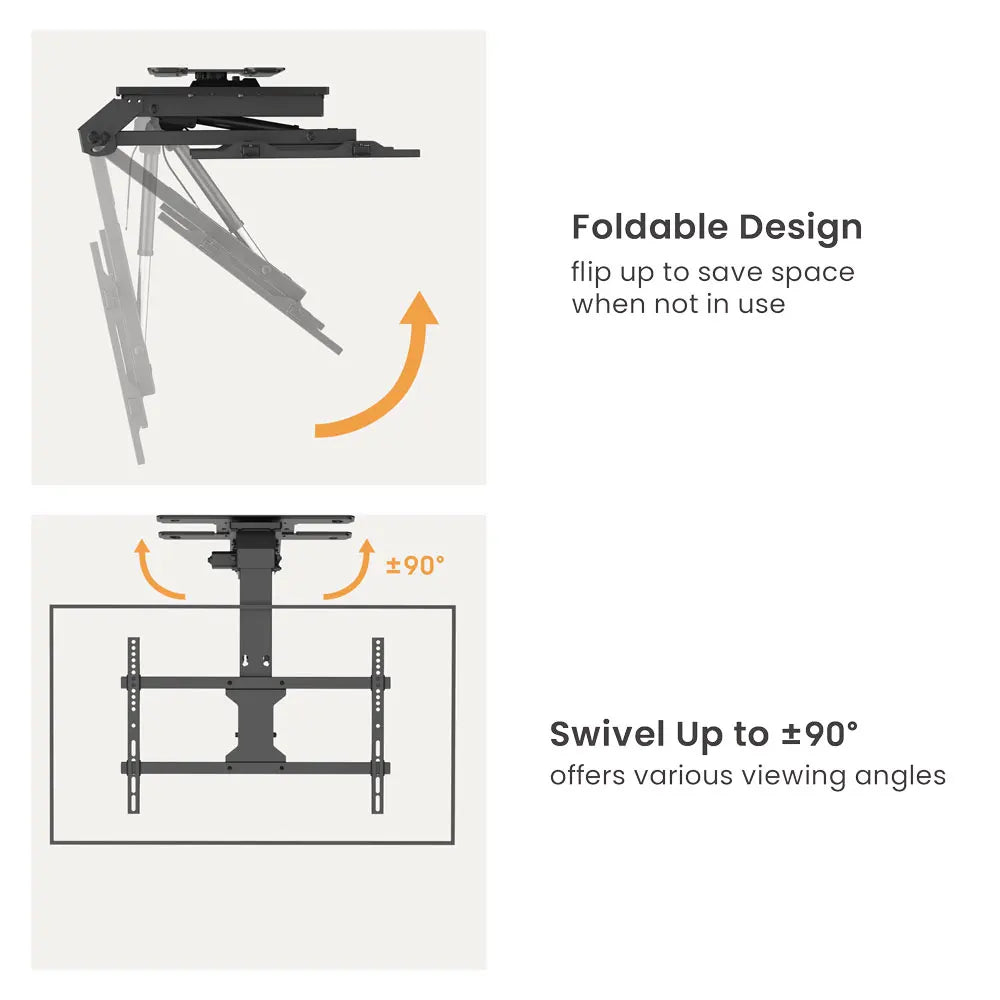 Remote control ceiling electric tv mount