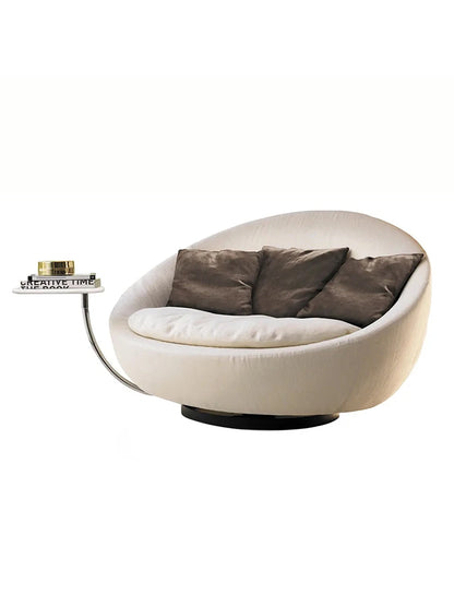 Italian round fabric single sofa