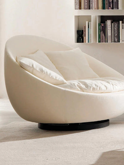 Italian round fabric single sofa