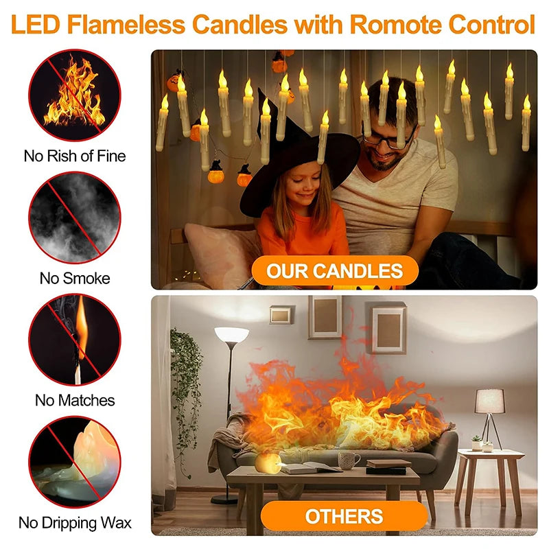 Flameless Candles with Magic Wand Remote