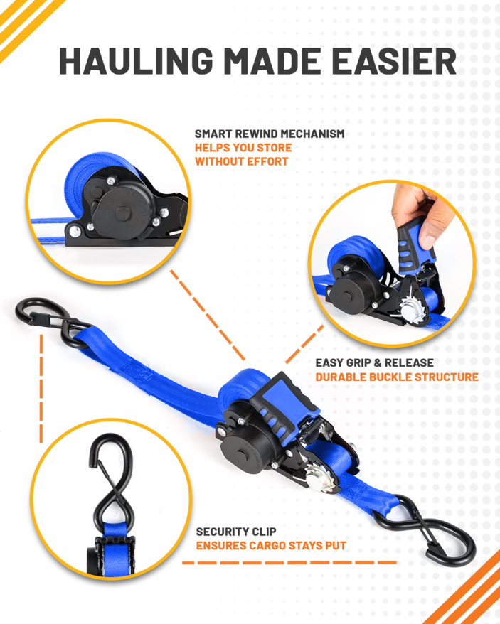 Retractable Ratchet Straps