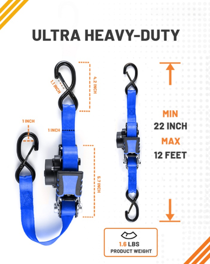 Retractable Ratchet Straps
