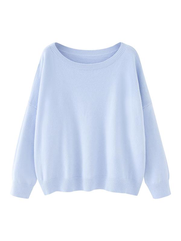 Women's Chic Plain Neck Long Sleeve