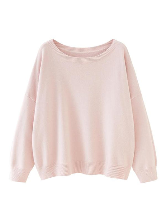 Women's Chic Plain Neck Long Sleeve