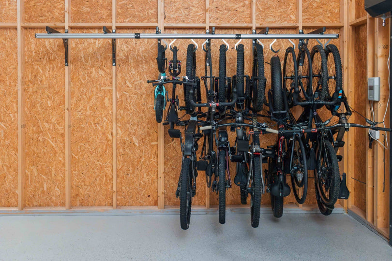 Stashed SpaceRail Sliding Bike Storage